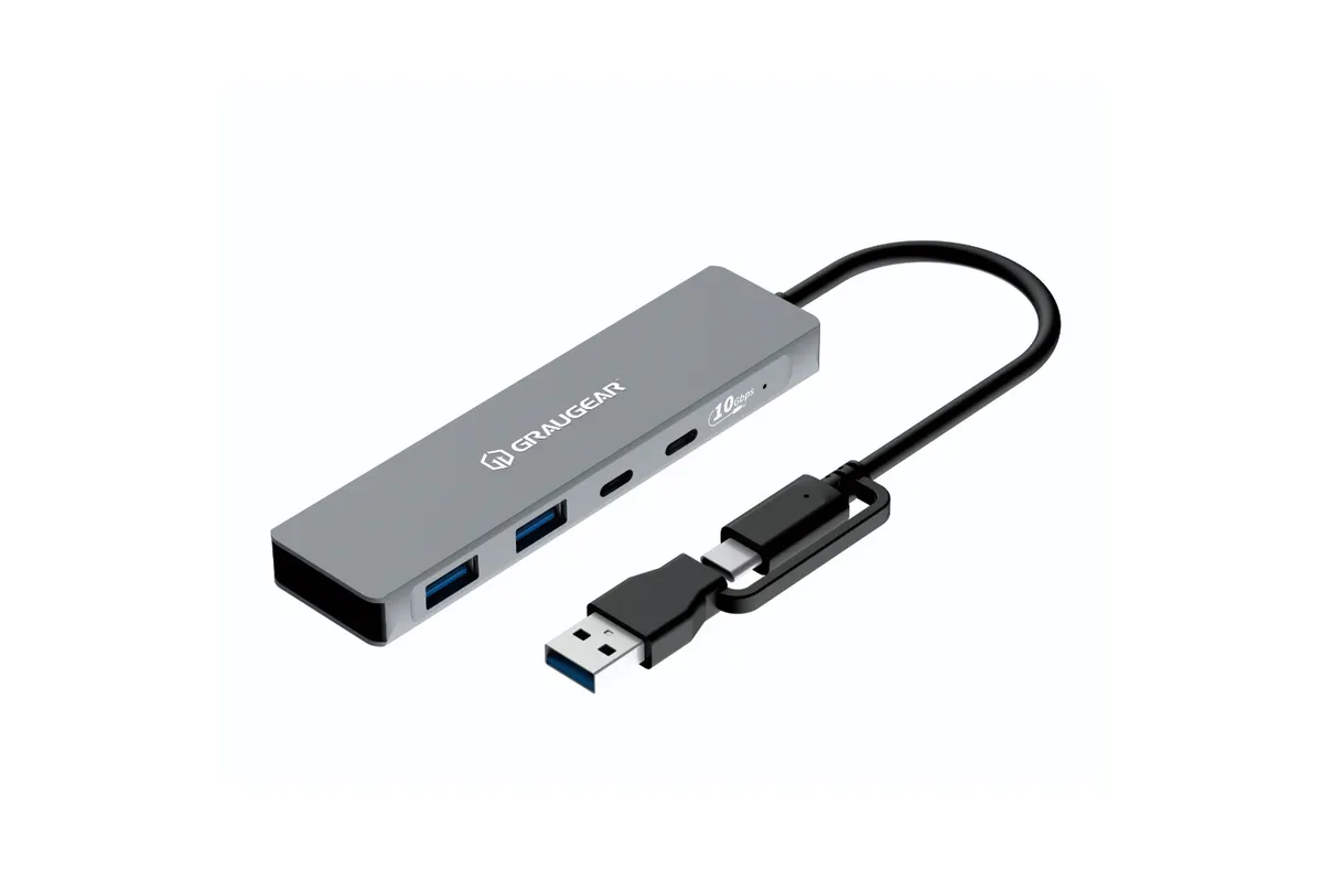USB-Hub 4-Port | 2x USB-C | 2x USB-A | USB 3.2 Gen 2 | 10 Gbit/s | Aluminium