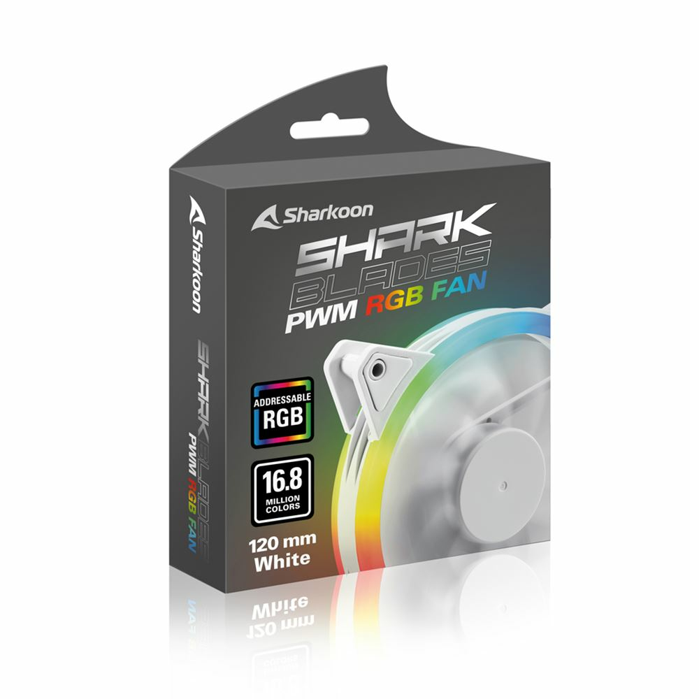 Lüfter  120*120*25 SHARK Blades       PWM RGB weiß