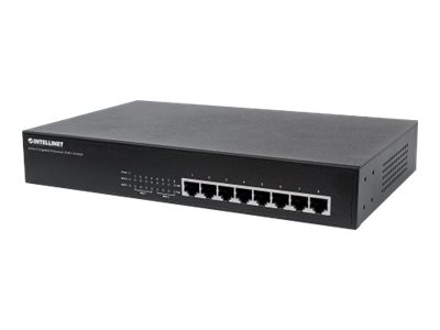 Intellinet 8-Port Gigabit Ethernet PoE+ Switch, IEEE 802.3at/af Power-over-Ethernet (PoE+/PoE)-