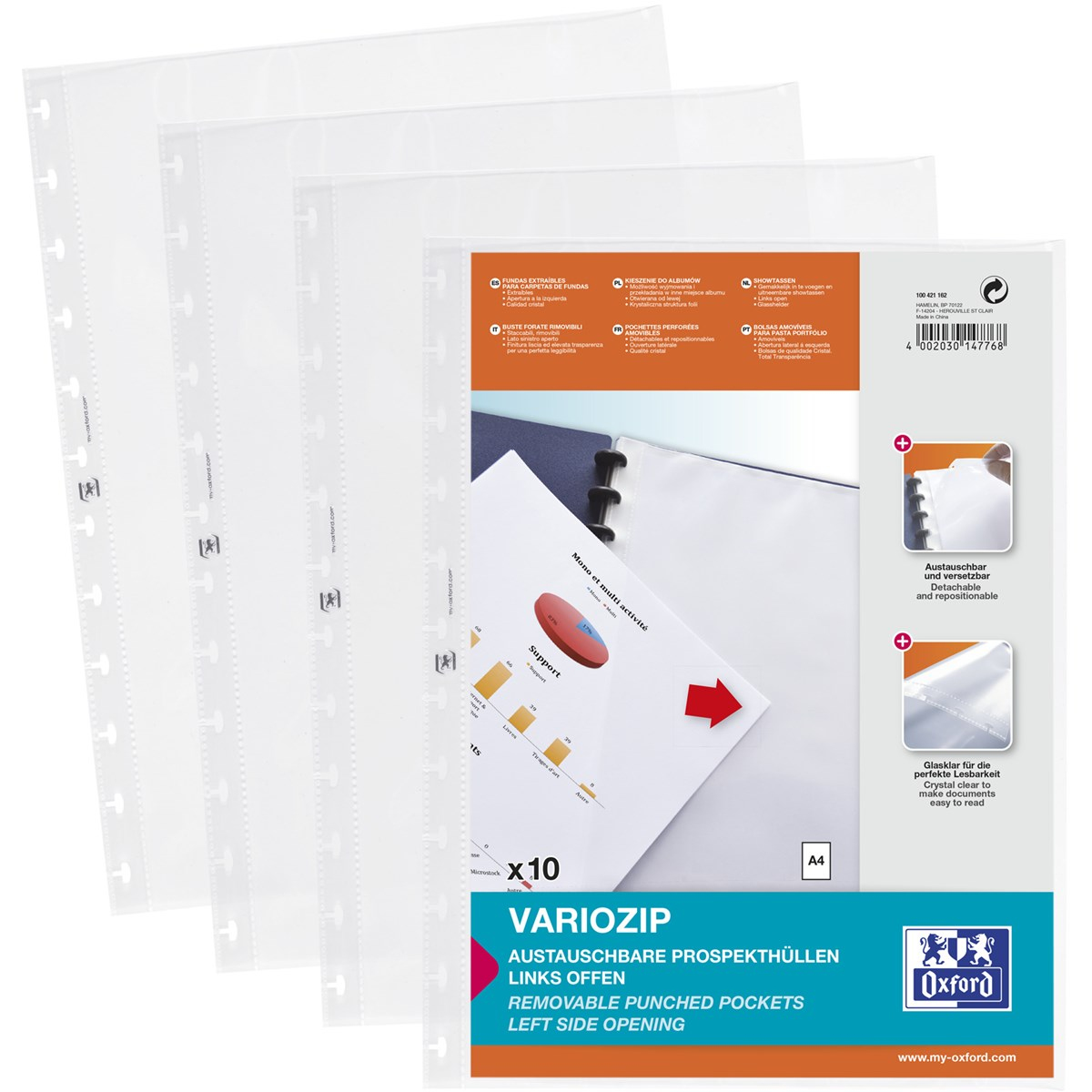 Prospekthüllen manageMe! - A4 – Transparent (10 Stück)