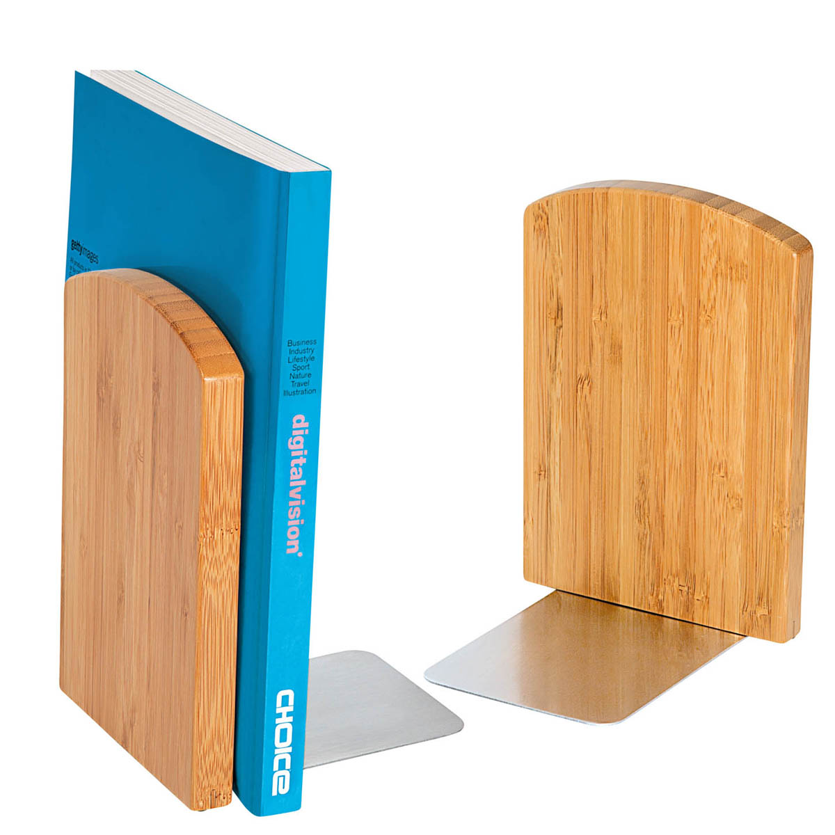 Buchstützen-Set Bambus mit 2 Stück
