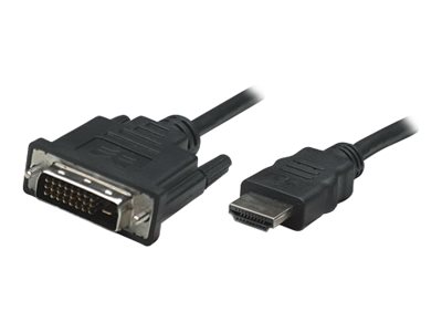 HDMI to DVI-D 24+1 Cable, 1m, Male to Male, Dual Link, Compatible with DVD-D, Black, Lifetime Warranty, Polybag - Videokabel - Dual Link - HDMI (M)