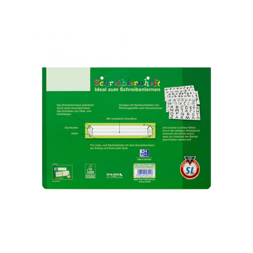 Schreiblernheft A4 quer Lineatur SL 16 Blatt