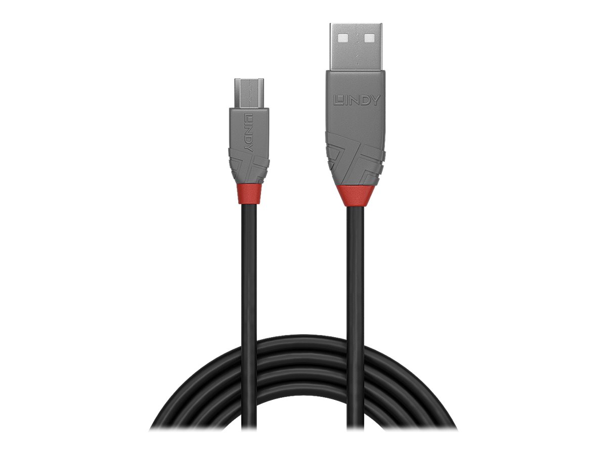 0.5m USB 2.0 Typ A an Micro-B Kabel, Anthra Line