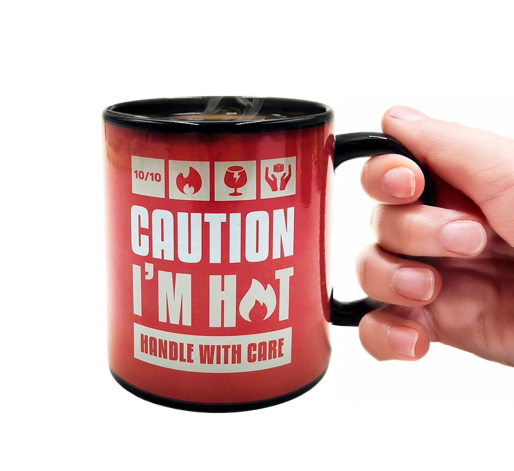 - Tasse "Caution I am Hot" - mit Farbwechsel