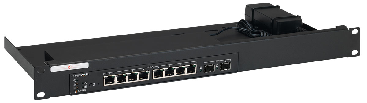 RM-SW-T8 - Montageset - Schwarz - 1U - SonicWall SWS12-8 - SWS12-8POE - 482 mm - 217 mm