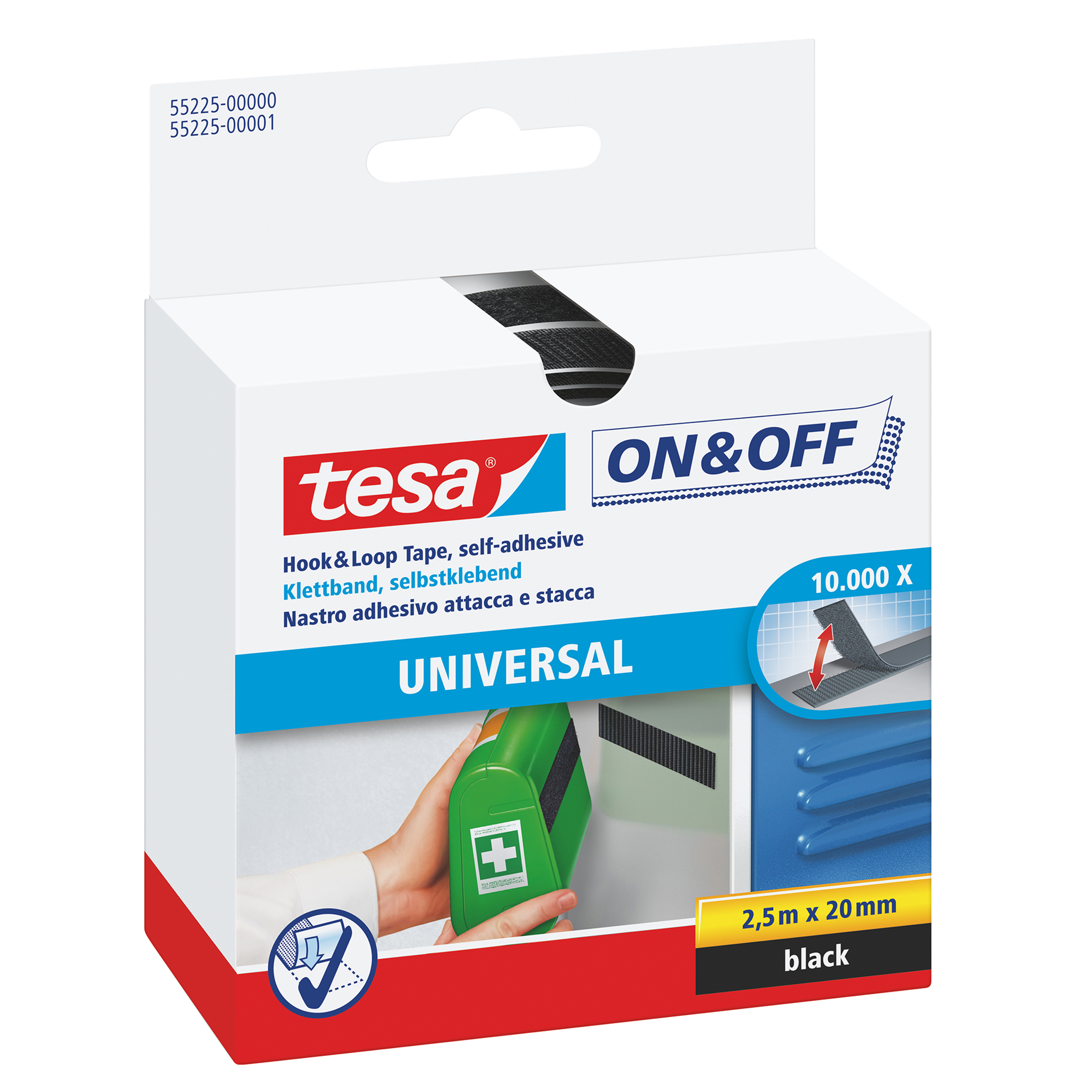 55225-00000 - Velour - Schwarz - 20 mm - 2,5 m - 1 Stück(e) - Box