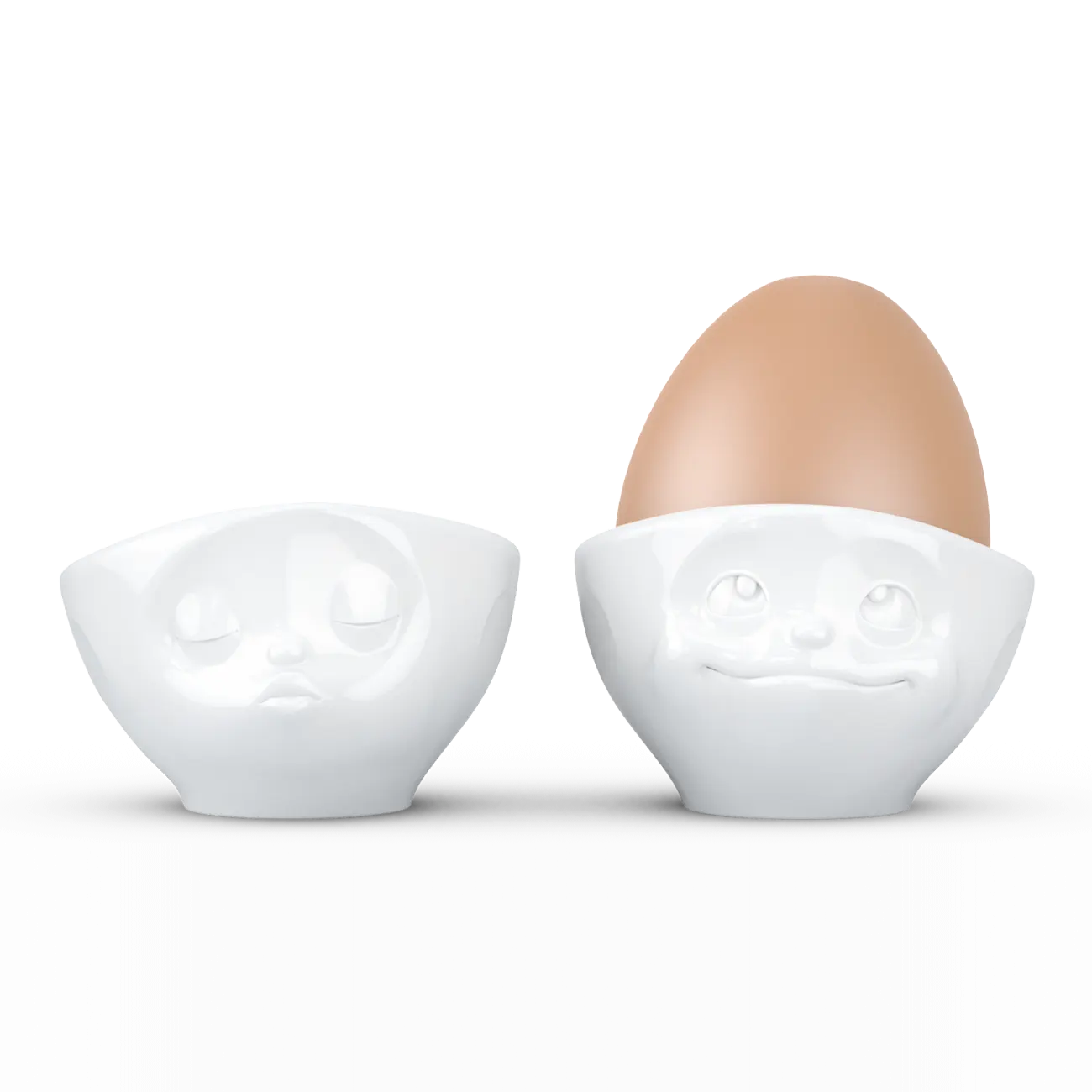 FIFTYEIGHT Eierbecher Set Nr. 1 - Küssend & Verträumt weiß
