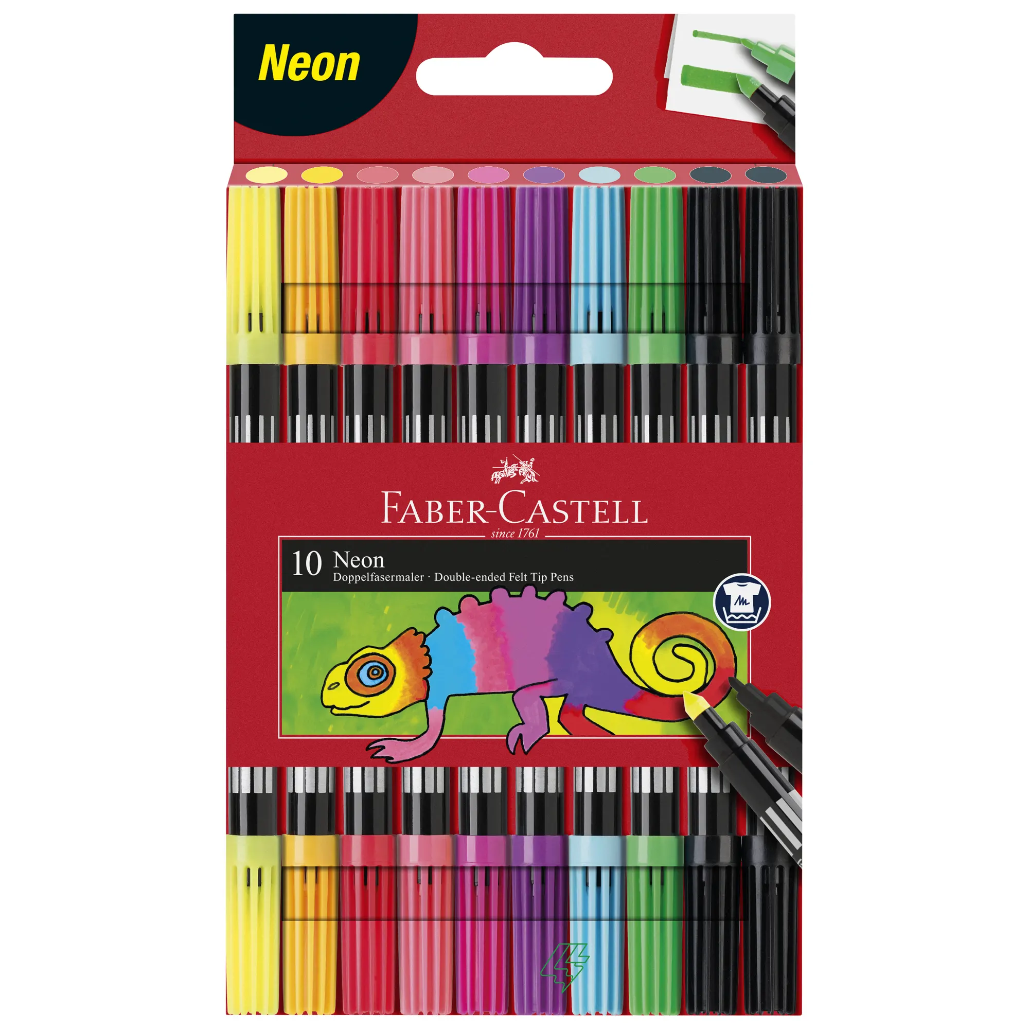 Doppelfasermaler 10er Etui neon