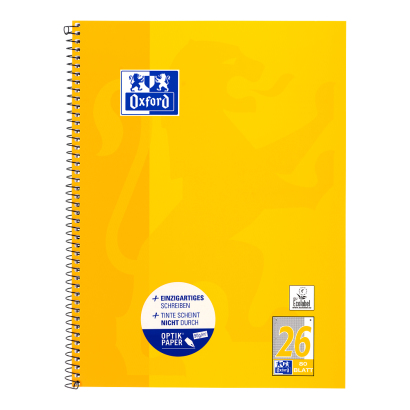 Collegeblock A4+220x295mm 80 Bl. Kariert Rand weiß R