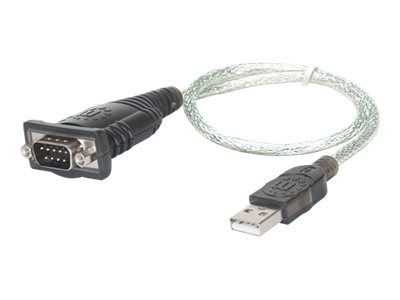 Manhattan USB auf Seriell-Konverter, Zum Anschluss eines seriellen Geräts an einen USB-Port, Prolific PL-2303RA-Chipsatz, 0,45 m, Blister-Verpackung - Kabel USB / seriell - USB (M)