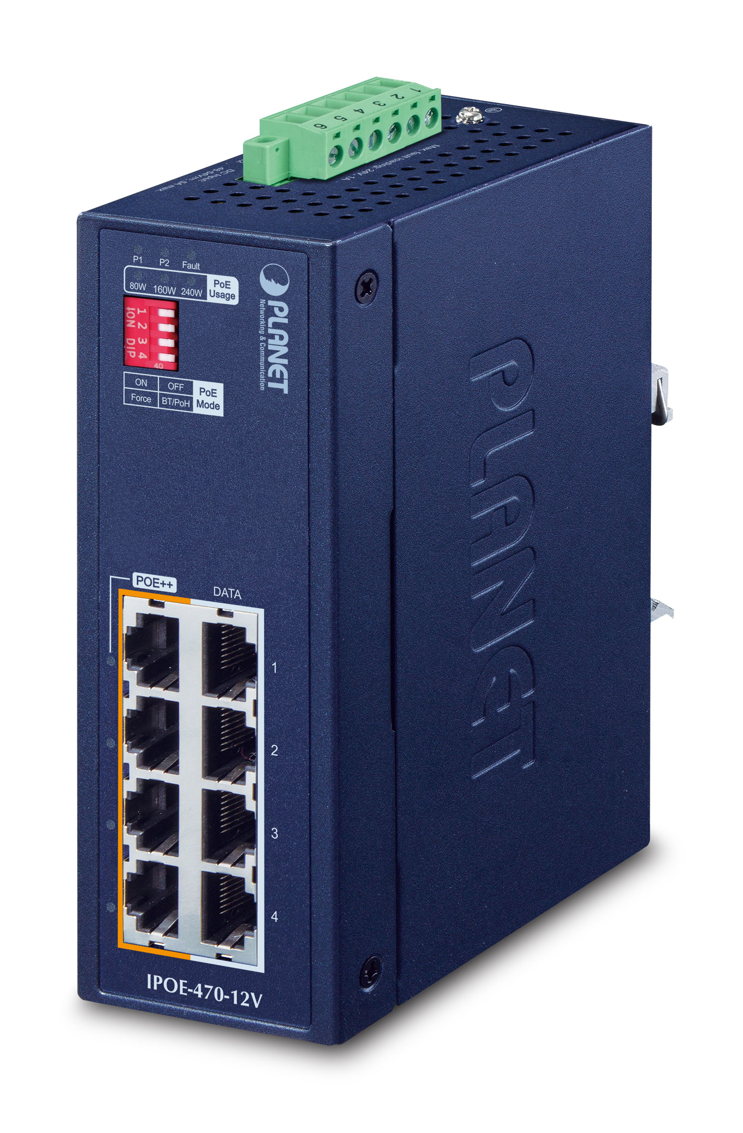 IP30 Industrial 4-port 10/100/1000T 95W 802.3bt - Switch - 0,1 Gbps