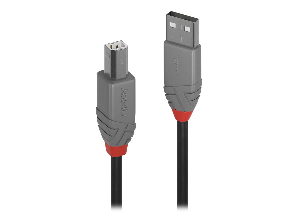 5m USB 2.0 Typ A an B Kabel, Anthra Line