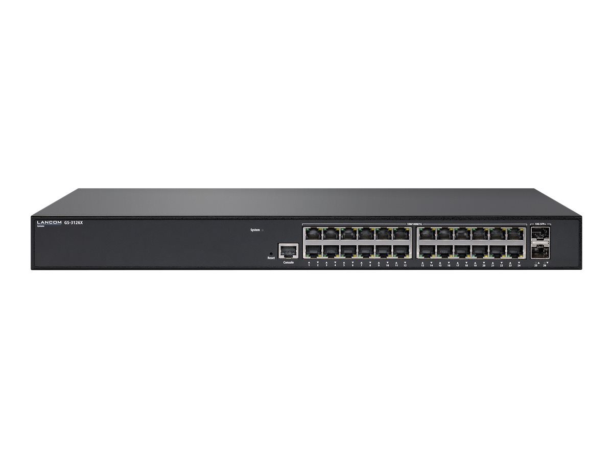 GS-3126X - Switch - L3 Lite - managed - 24 x 10/100/1000 + 2 x 10 Gigabit SFP+ (Uplink)