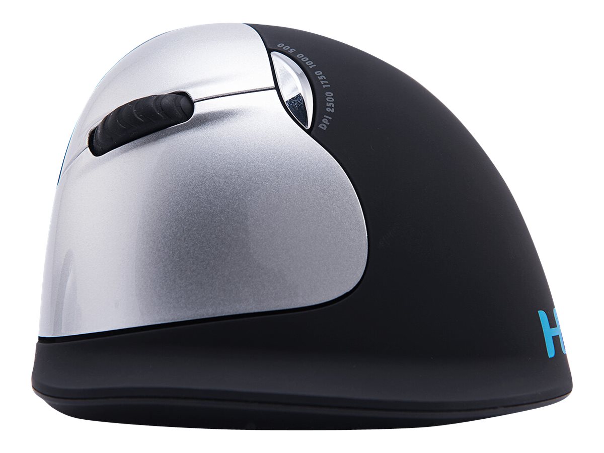 Maus | HE ergonomisch links Bluetooth groß schwarz/silber