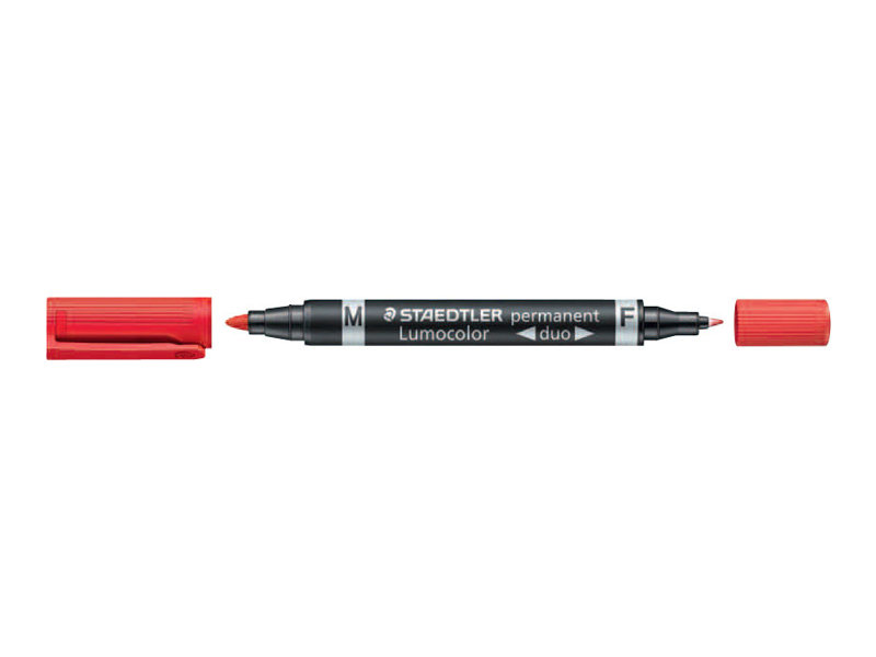 Zweispitzmarker Lumocolor perm rot 10 Stück