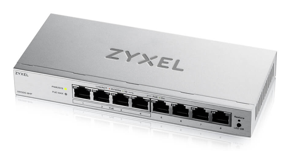 GS1200-8HPV3 8-Port Gigabit PoE+ web/smart managed