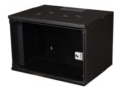 19" Wandgehäuse Glastür ECO 540x400mm       7U schwarz