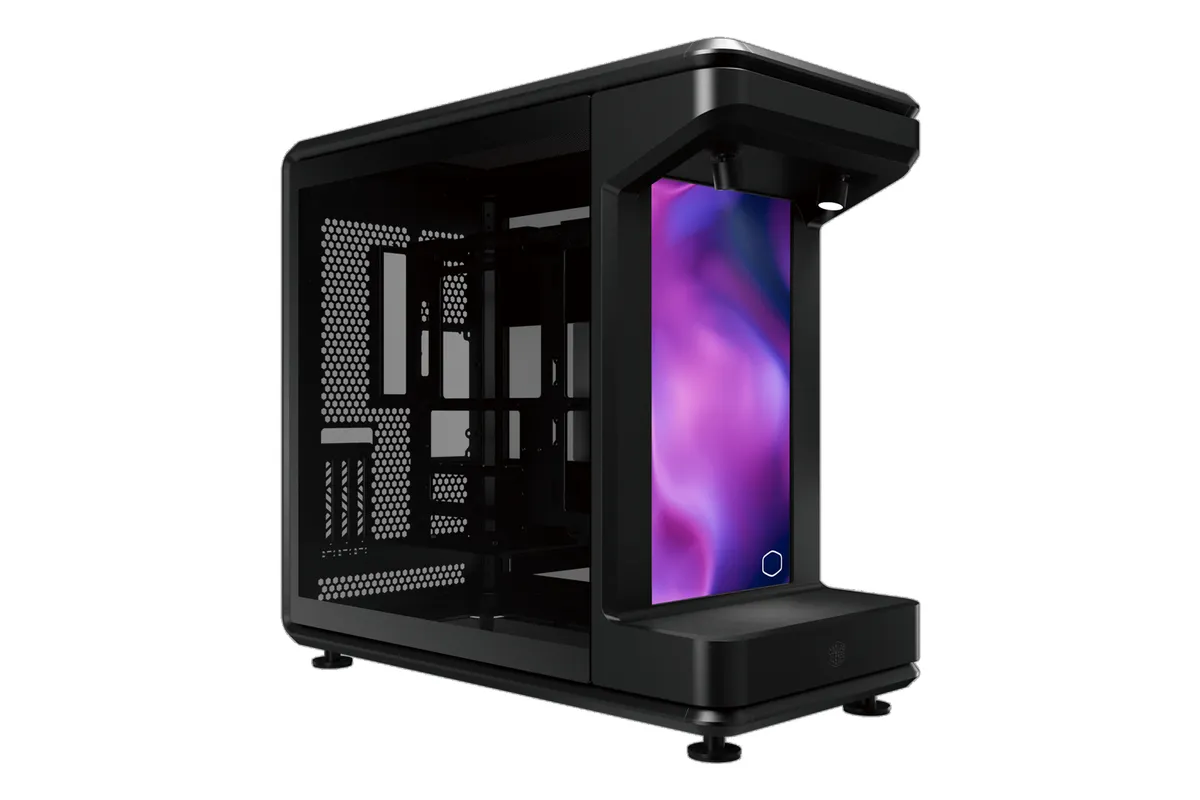 MasterFrame 360 Stage LCD | ATX Showcase-Gehäuse | 15,6" Full HD Display | PCIe 5.0 Riser | USB-C 20 Gbit/s