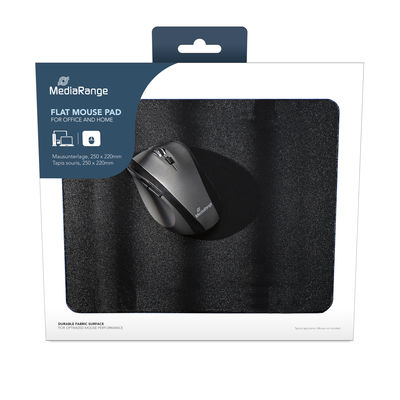 Mausunterlage flach – 250 × 220 mm – Schwarz