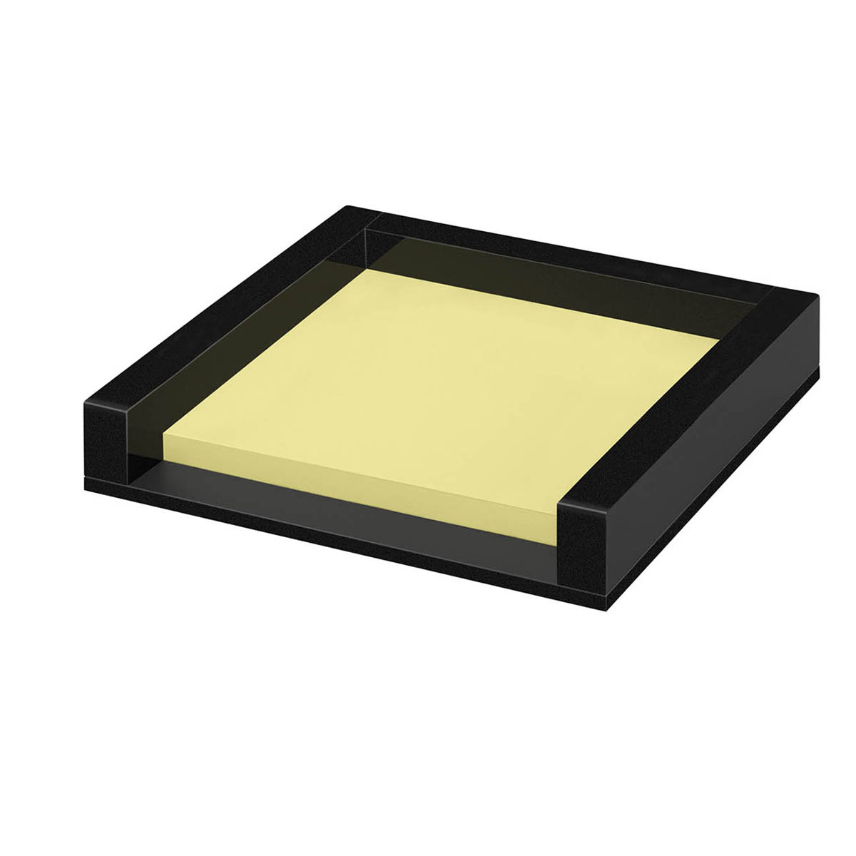 Zettelbox Black Office – Acryl – inkl. Haftnotizblock – Schwarz