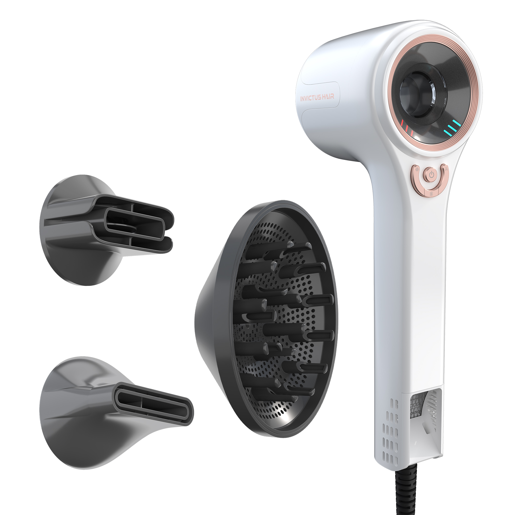 Hair D7 Haartrockner Set 4-tlg, 1600 W, Perlmuttweiss Hair D7 Haartrockner Set 4-tlg, 1600 W, Perlmuttweiss