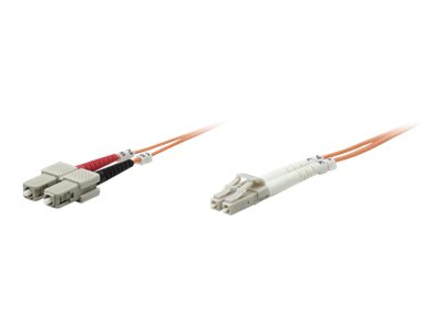 Intellinet Fibre Optic Patch Cable, OM2, LC/SC, 2m, Orange, Duplex, Multimode, 50/125 Âµm, LSZH, Fiber, Lifetime Warranty, Polybag - Patch-Kabel - SC multi-mode (M)