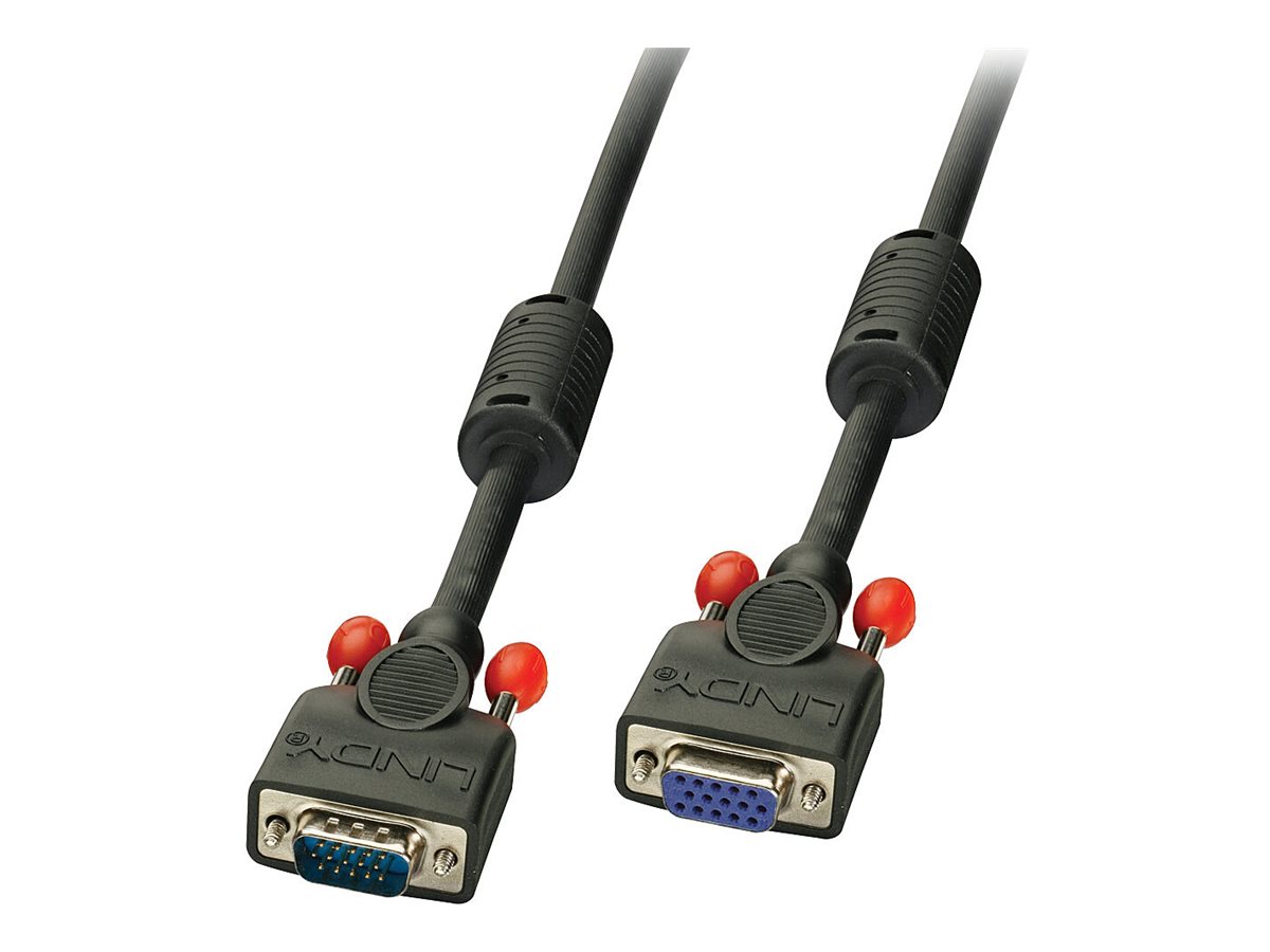 LINDY VGA Kabel M/F schwarz 1m HD15 M/F DDC-fähig