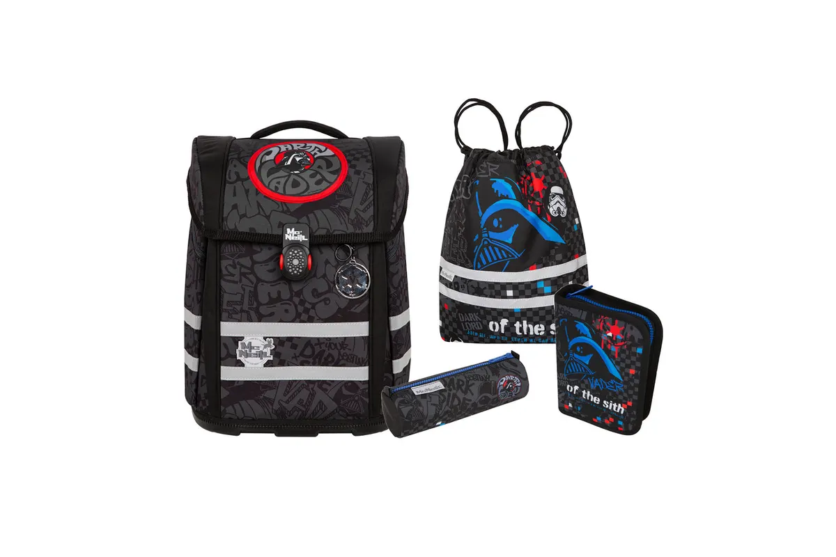 PERFECTO Star Wars Darth Vader | Schulranzen-Set 5-tlg. | 22 l | ClickFlex Rückensystem | XL-Seitentaschen