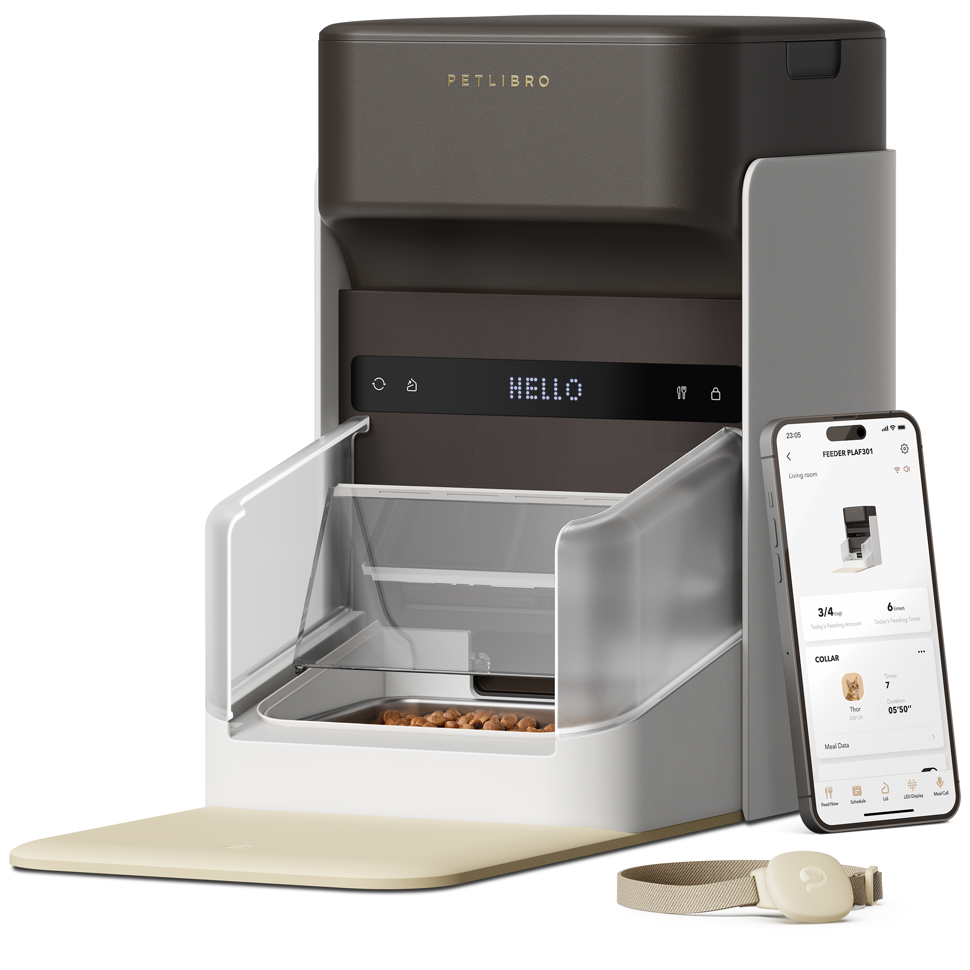 One RFID Futterautomat 3 L mit Halsbanderkennung Grau