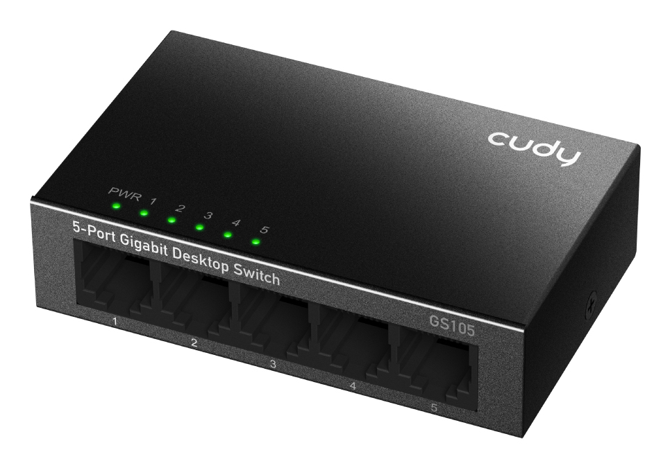 GS105 | 5-Port Gigabit Metall Switch | Unmanaged | Lüfterlos | Plug & Play