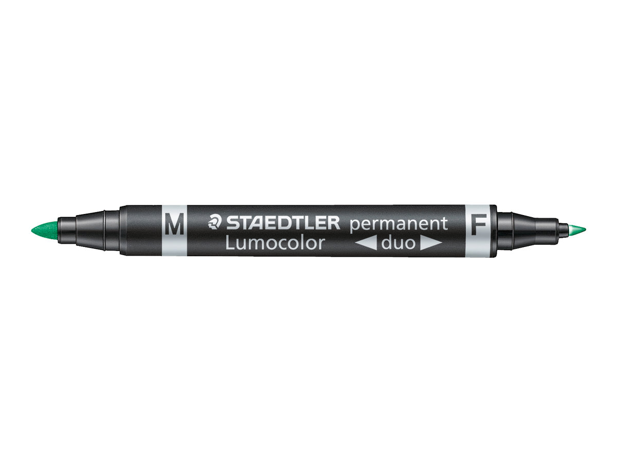 Zweispitzmarker Lumocolor perm grün 10 Stück