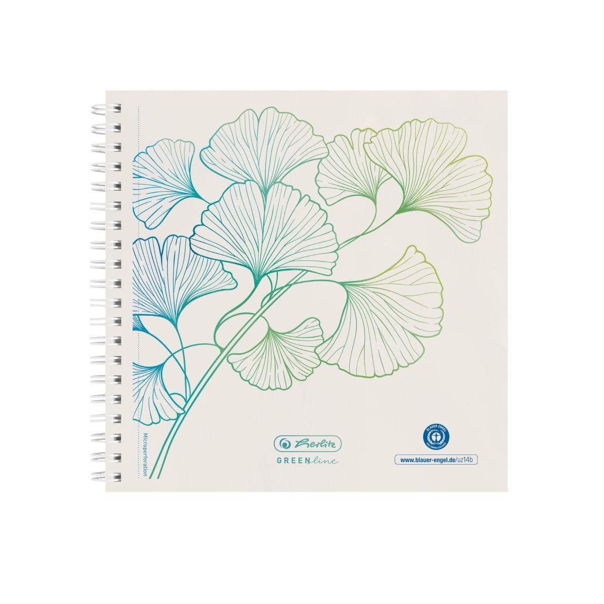 Spiralblock GREENline 14,8 × 14,8 cm punktiert Ginkgo 100 Blatt