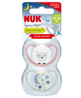 Space Night Silikon-Schnuller 0-6M, 2 St, blau/mint