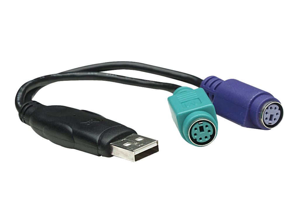 IC Intracom Manhattan Dual PS/2 auf USB Konverter, Zum Anschluss von zwei PS/2 Geräten an einem USB-Port - Tastatur- / Maus-Adapter - PS/2 (W)