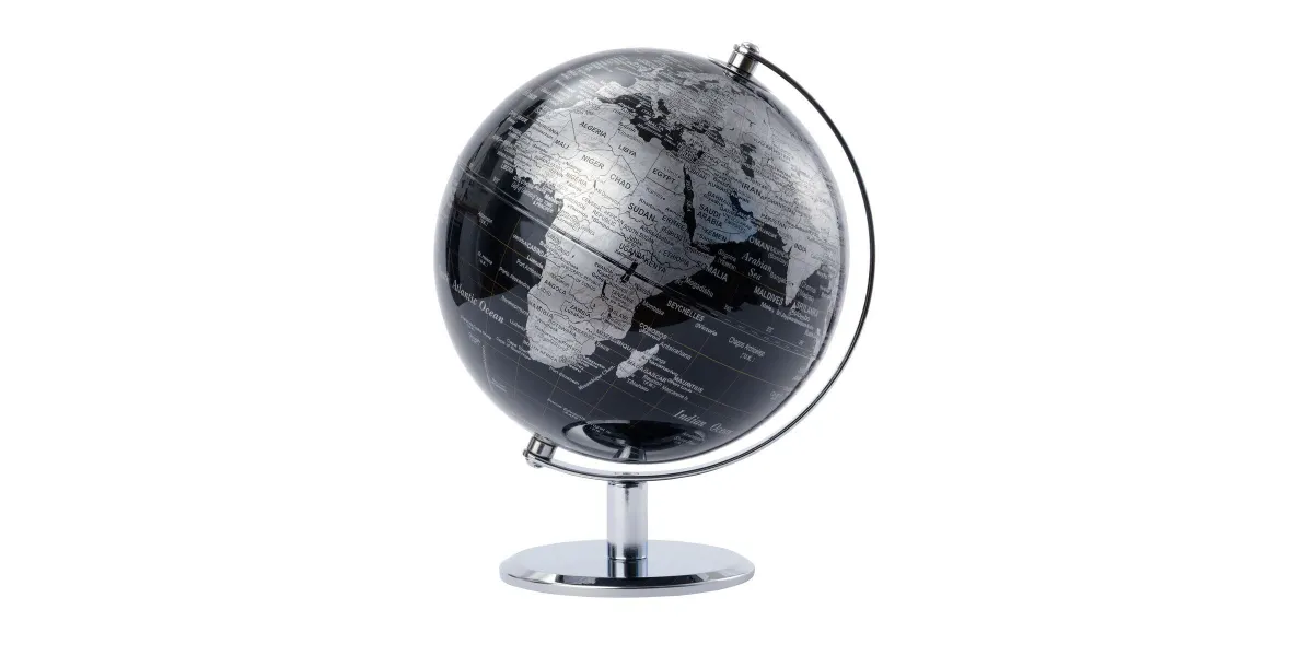 Globus LUNAR – 20 cm Tischglobus Schwarz / Silber