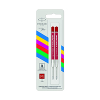 Parker | QUINKflow Basic Kugelschreibermine | Strichstärke M | Schreibfarbe Rot | im 2er Blister