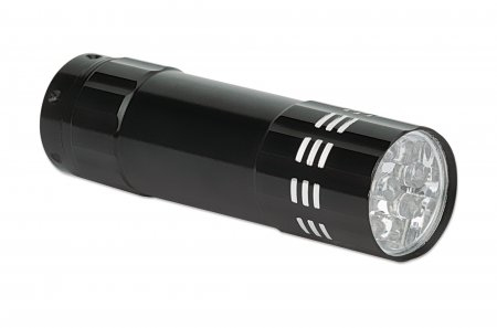 Manhattan 3er-Pack LED-Aluminiumtaschenlampe - 45 Lumen Ausgangsleistung - neun LEDs - kompaktes Format - schwarz - Hand-Blinklicht - Schwarz - Aluminium - Tasten - LED - 9 Lampen
