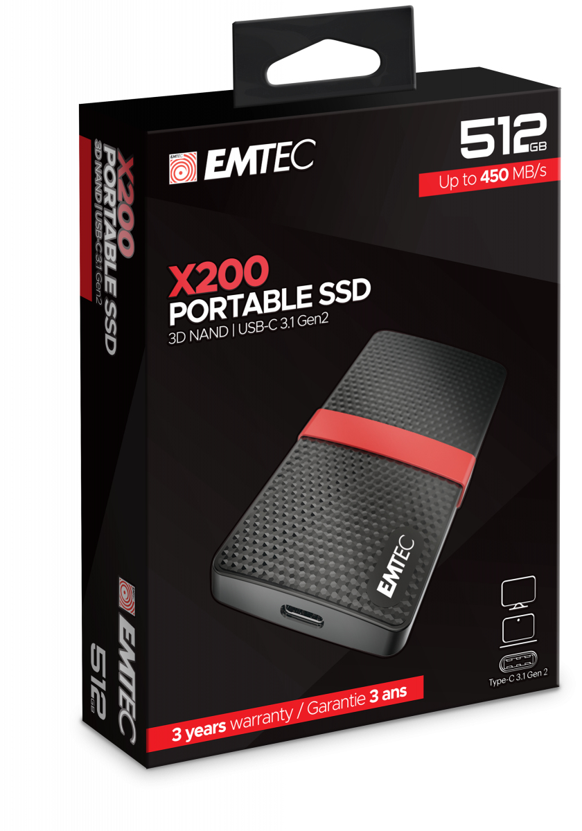 EMTEC SSD Power Plus X200 - 512 GB SSD - extern (tragbar)