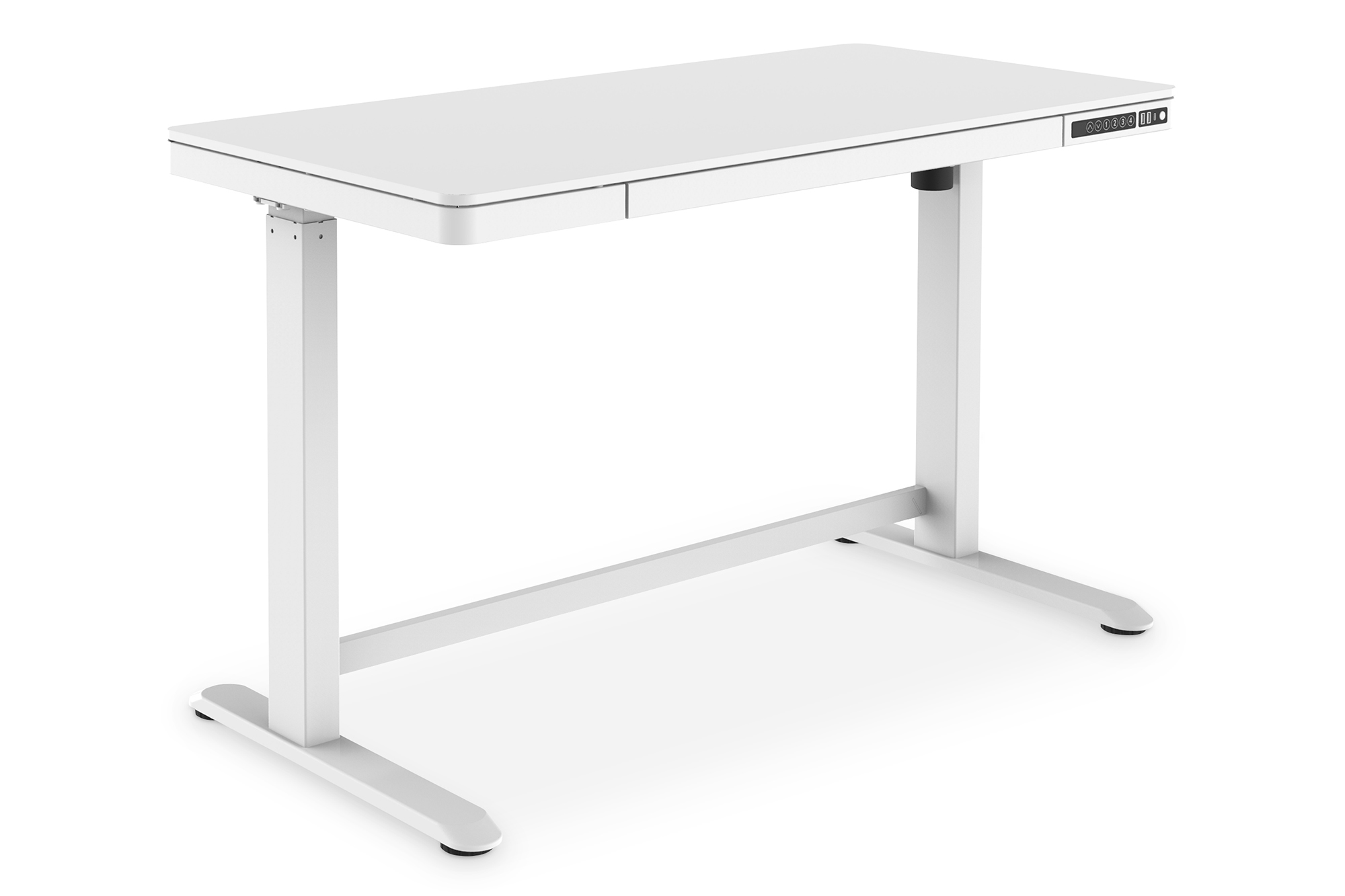 DIGITUS | Schreibtisch 120x60 elektr.,USB-Lade.+Schublade weiß
