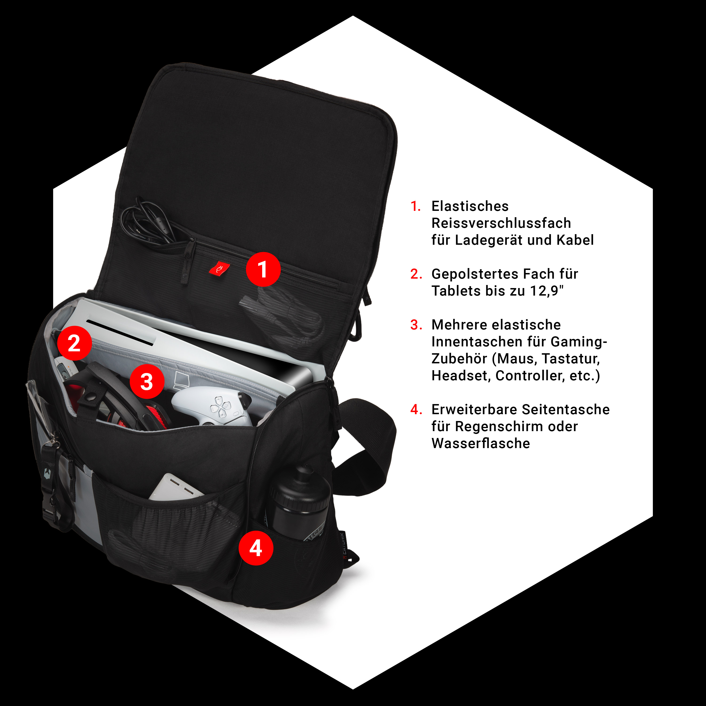 CATURIX CURRIDUR eco messenger 15.6" black Gaming