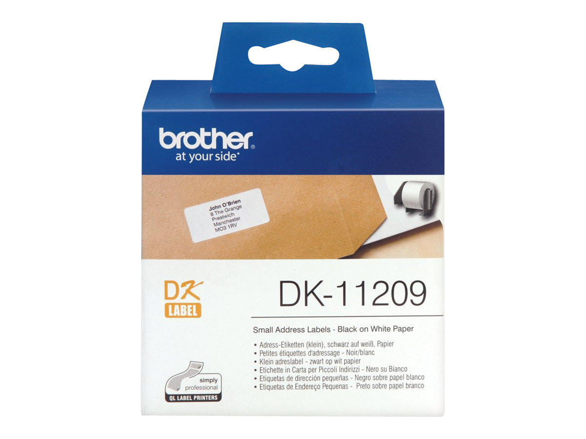 Brother DK-11209 - Schwarz auf Weiß - 800) Adressetiketten