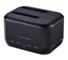 LC Power LC-DOCK-U3-III - HDD-Dockingstation mit Ein/Aus-Schalter, Klon-Funktion Schächte: 2 - 2,5" / 3,5" gemeinsam genutzt (6,4 cm/8,9 cm gemeinsam genutzt)