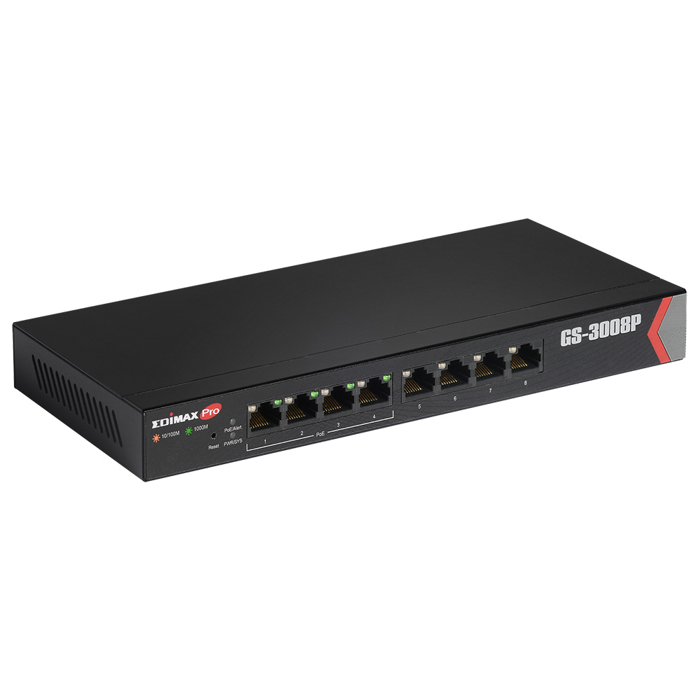 Edimax Pro GS-3008P - Switch - Smart - 8 x 10/100/1000 (4 PoE+)