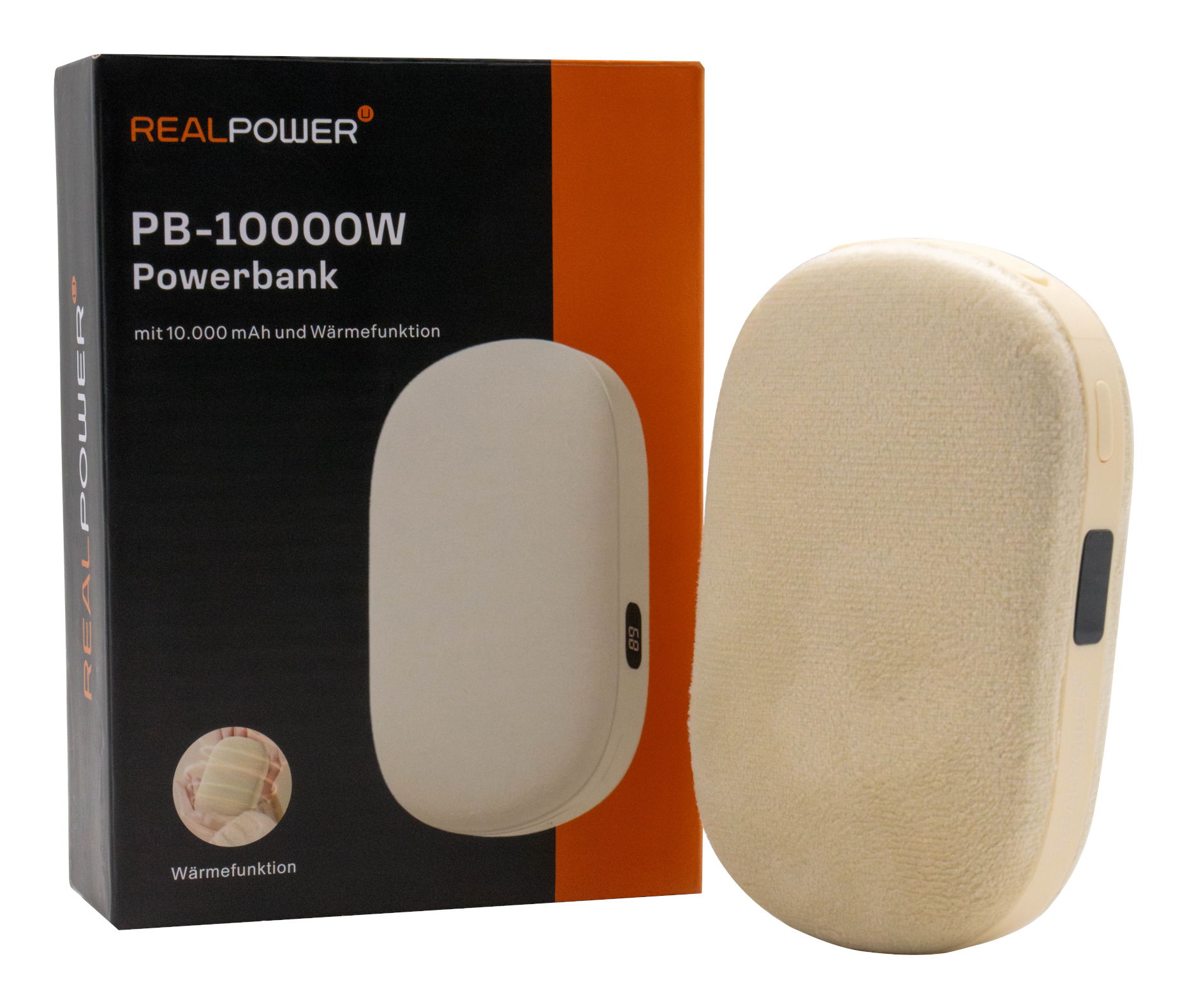 Powerbank PB-10000W,10000 mAh,beige,Wärmefunktion