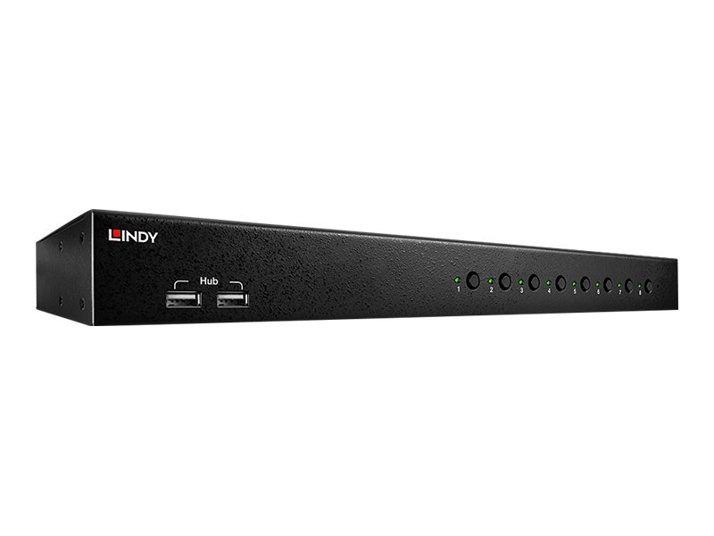 Lindy | 8 Port DVI-I Single Link, USB 2.0 & Audio KVM Switch