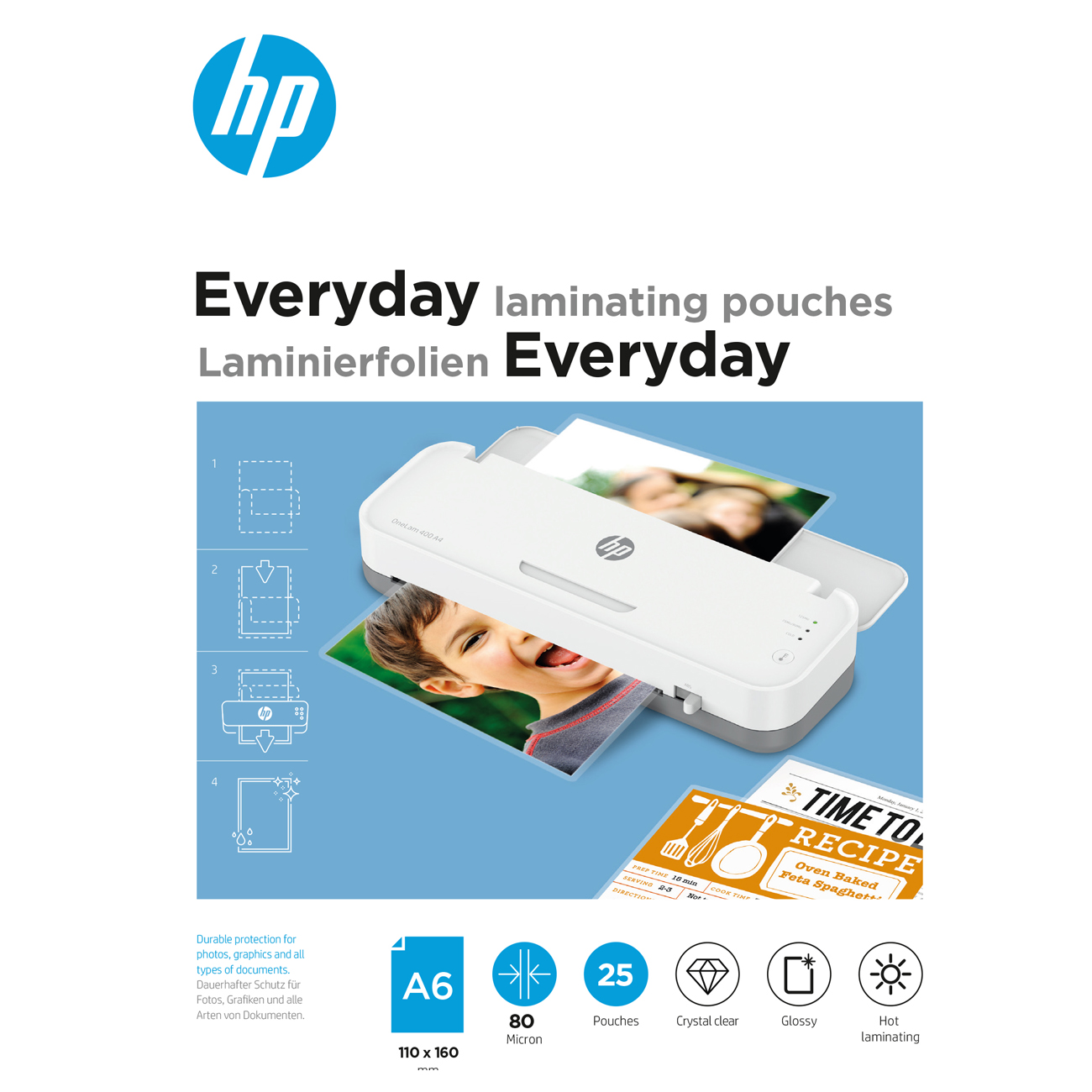 HP Laminierfolien Everyday A6 80 Micron 25x - A6