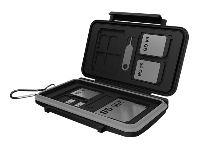 ICY BOX | Schutzbox für SD (x8), microSD (x16) und CF (x4) -Karten | black/grey