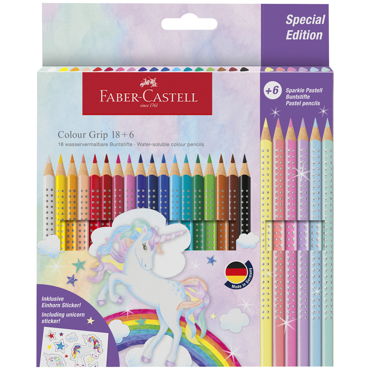 Buntstift Colour Grip Einhorn 18+6