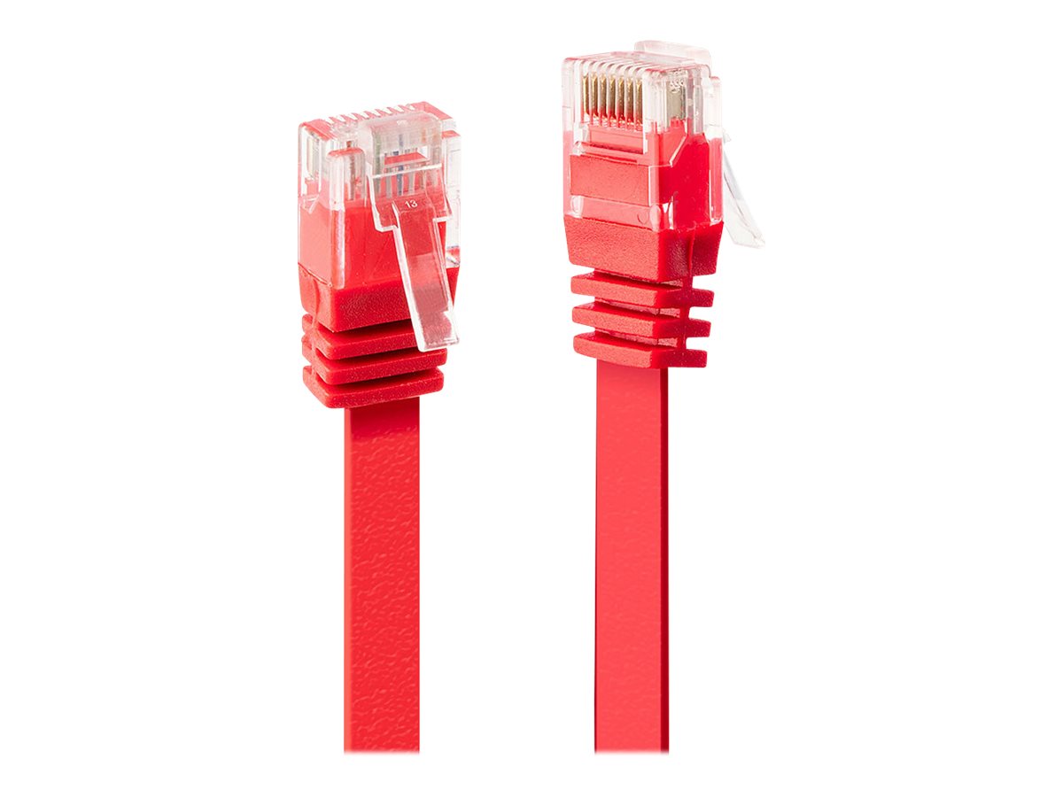 Lindy | 1m Cat.6 U/UTP Flachband-Netzwerkkabel, rot